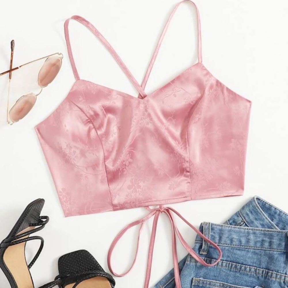 Satin lace Tank Top